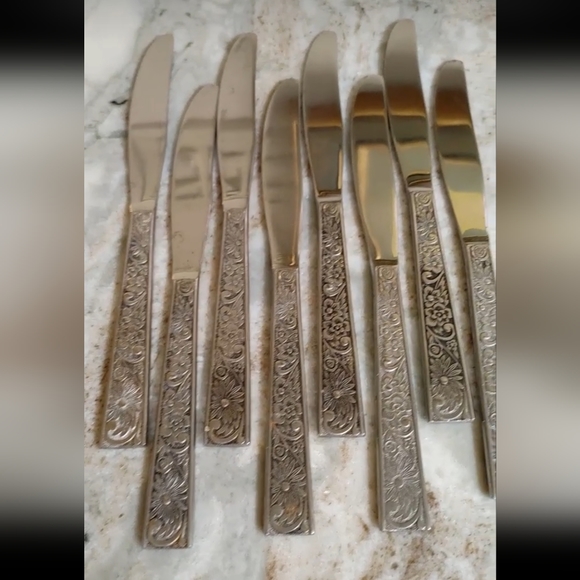 38 pc Japan Stainless Steal Supreme Cutlery Leaf Velvet Pattern - Picture 14 of 17